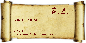 Papp Lenke névjegykártya